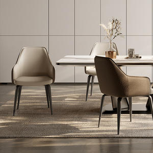 Chaise de salle à manger rembourrée moderne gris clair orange gris foncé JKS pour adultes, usage domestique, hôtelier et de restauration - Product Image 2