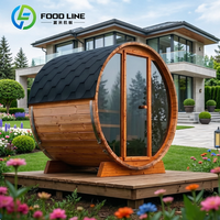 Grande maison modulaire avec sauna et espace de détente, sauna extérieur, maison capsule avec sauna