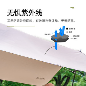 Toldo Hexagonal para Exteriores Xinda, 20 m², de Poliéster, para Campamento, Picnic y Protección Solar - Product Image 2