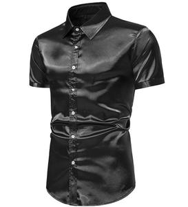 Chemise pour homme à paillettes et sequins, manches courtes, brillante, pour soirée disco, costume de scène, robe de danse dorée, mode, sequins - Product Image 6