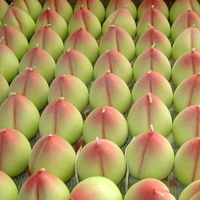 Groothandel handgemaakte perzikvormige veganistische geurkaarsen met gesimuleerde fruitgeur voor thuisgebruik, milieuvriendelijk, 100% biologisch, schattig