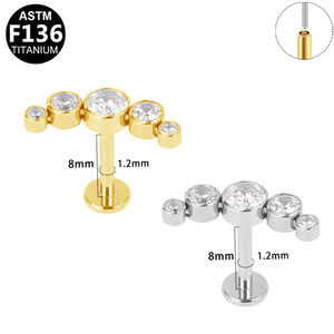 Piercing pour lèvre en titane en forme de cœur, alliage G23, boucles d'oreilles unisexes, bijoux de mode - Product Image 5