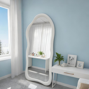 Hiện Đại Không Thường Xuyên Cong Đầy Đủ Chiều Dài Gương Với Khung Gỗ Đứng Gương Cho Phòng Ngủ Phòng Khách Hành Lang Phong Cách Trang Trí Nội Thất - Product Image 2
