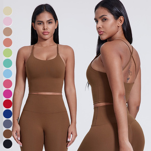 <span class=keywords><strong>Canotta</strong></span> da Yoga con retro incrociato e traspirante veloce <span class=keywords><strong>reggiseno</strong></span> da corsa da palestra gilet corto senza maniche canottiera sportiva Yoga <span class=keywords><strong>canotta</strong></span> da donna - Product Image 3