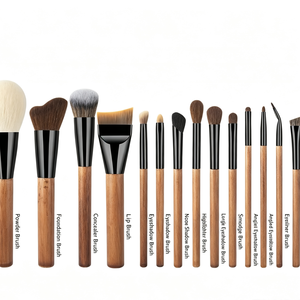 14Pcs Wooden Handle Makeup <b>Brush</b> Set Natural Animal Hair Cosmetic <b>Brushes</b> Makeup <b>Brushes</b> Kit With Storage Bag - Product Image 1