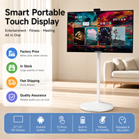 Téléviseur intelligent à écran tactile mobile 24 27 32 pouces, écran portable Android avec roulettes pour le bureau, la maison et l'éducation