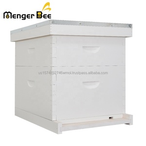 Nueva Caja de Colmena Langstroth Menger Bee B-7L (Blanca) de 2 Niveles, de Madera de Abeto Urbano, 10 Cuadros, Sin Ensamblar, Conexión de Cola de Golondrina, 20mm de Grosor - Product Image 1