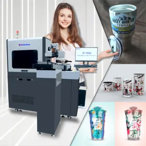 Various color new Cylindrical 360 UV printer for tumbler bottles can coolers DIGITAL CYLINDER PRINTER for sales