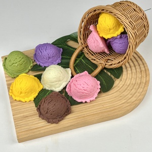 Lot de 3 modèles de glaces artificielles, couleur macaron, pour présentation, accessoire de décoration de table, avec cuillères, pour sauces, DIY, jeux, fêtes et cadeaux - Product Image 4