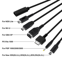 6 en 1 USB C à 6 connecteur jeu charge Audio vidéo transmetteur câble cordon pour NDS Lite Wii U nouveau 3DS XL LL 2DS GBA SP PSP PSV