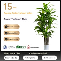 Arbre artificiel Dracaena, plante en pot sur pied, décoration d'intérieur pour salon, verdure simulée, plante en bois brésilienne