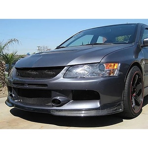 S Style Carbon Fiber Front Spoiler Lip Bumper <b>Splitters</b> for Mitsubishi Evolution EVO 9 Lancer 2006-2009 - Product Image 1