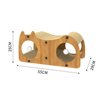 Rascador para Gatos de Cartón Corrugado de Dos Pisos, Resistente al Desgaste, para Todas las Estaciones, Sin Ensamblaje, con Diseño de Animales, Venta al por Mayor para Ferias de Mascotas