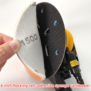 Disco <span class=keywords><strong>de</strong></span> lijado <span class=keywords><strong>de</strong></span> <span class=keywords><strong>agua</strong></span>/seco <span class=keywords><strong>de</strong></span> espuma trasera autoadhesiva <span class=keywords><strong>de</strong></span> 6 pulgadas, esponja <span class=keywords><strong>de</strong></span> flocado <span class=keywords><strong>de</strong></span> grano 1500/2000, abrasivo, personalizable, soporte OEM - Product Image 3