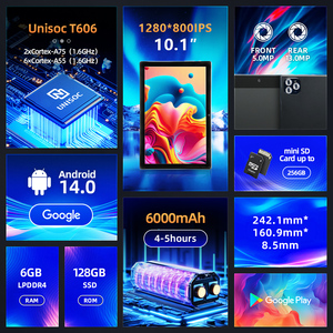 Máy tính bảng văn phòng 4G LTE thương hiệu mới tùy chỉnh, màn hình IPS HD <span class=keywords><strong>10</strong></span>.1 <span class=keywords><strong>inch</strong></span>, hệ điều hành Android 14, RAM 6GB, bộ nhớ 128GB - Product Image 2