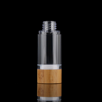Botol Serum Kosmetik Mewah Tanpa Udara dari Bambu 30ml Botol Pompa Losion Bambu Tanpa Udara