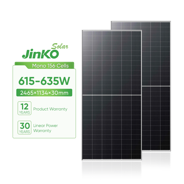 Jinko Bifacial Dual Glass Hjt Photovoltaic Solar Panels 615W 620W 625W 630W Solar Panel Jinko Tiger Pro N Type PV Module