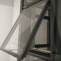 Conception moderne Offre Spéciale verre à double vitrage cadre en alliage d'aluminium à isolation phonique fenêtres auvent à ouverture vers l'intérieur