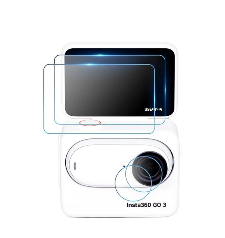 Hardness Dual-Screen Cover Camera Lens Protector Tempered Film Glass Action Cameras Accessories Insta 360 Go 3