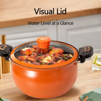 Vente en gros d'usine, casserole multifonctionnelle personnalisée de 8 L, casseroles à soupe, adaptées à tous les types de cuisinières, émail antiadhésif, autocuiseur à micro-pression