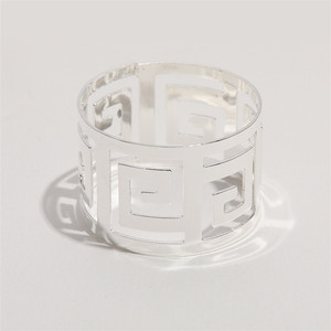 Géométrie Argent Or Serviettes Porte-Anneaux Boucle Pour Serviettes Anneaux & Accessoires Décoration de <span class=keywords><strong>Table</strong></span> de Fête de Mariage - Product Image 4