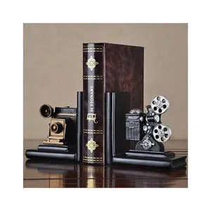 Amerikaanse Land Retro Studie Boekenkast Kantoor Ambachten Home Decoratie Ornament Hars Camera Model Boekensteun