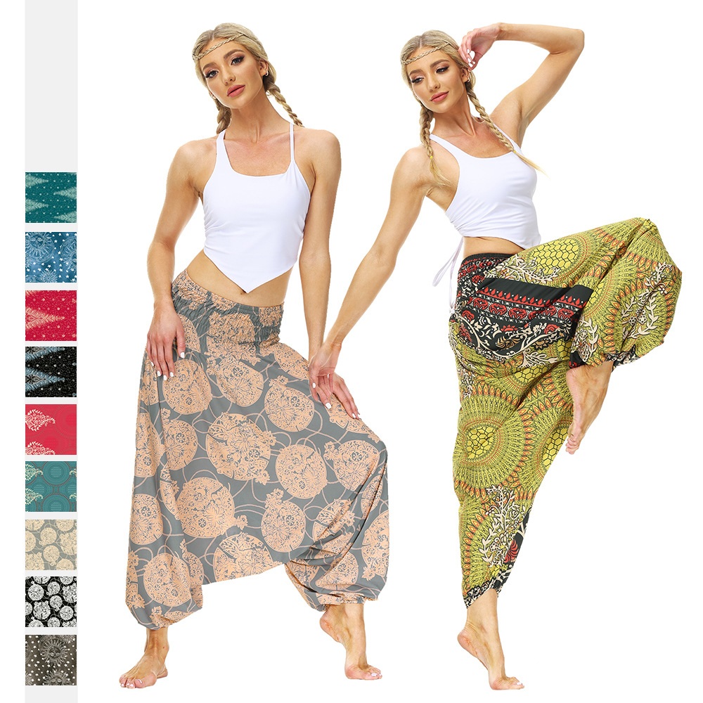 AvaCostume - Pantaloni harem da donna, stile hippie. - Rosa - S