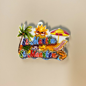 <span class=keywords><strong>Mapa</strong></span> Tridimensional <span class=keywords><strong>de</strong></span> Resina <span class=keywords><strong>de</strong></span> St. Martins, Decoraciones para el Hogar y Aniversarios, Pegatinas Magnéticas Redondas Pintadas para Refrigerador, Tour Mundial - Product Image 4