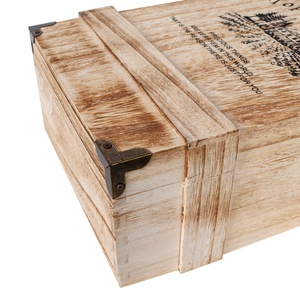 Gỗ Cổ Điển 2 Chai Rượu Vang Đỏ Hộp Carrier Crate Trường Hợp Lưu Trữ Chưa Hoàn Thành Hộp Rượu Bằng Gỗ Khắc Cá Nhân Hộp Rượu Bằng Gỗ - Product Image 6