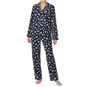 Conjunto de pijama floral de verano personalizado para mujer, de algodón suave, informal, tejido, ropa de dormir para damas - Product Image 1