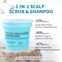 Shampooing de massage du cuir chevelu de  privée nettoyage apaisant cheveux rafraîchis sel de mer bio 2-en-1 Shampooing