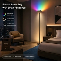 Lámpara de Pie de Esquina RGB con Control Remoto, Iluminación Ambiental DIY para Dormitorio, Sala de Estar, Sala de Juegos con Proyector
