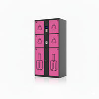 Casier de rangement pour bagages avec logo personnalisé, disposition des compartiments OEM, serrure électronique, armoire en acier pour les opérateurs d'aéroports, d'hôtels et de centres commerciaux