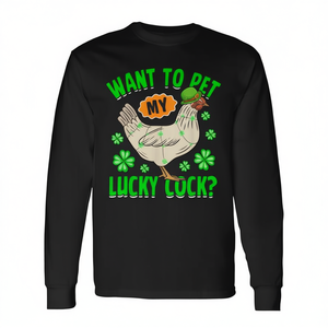 Camiseta de manga larga Want To Pet My Lucky Cock St Patricks Day Leprechaun - Product Image 2