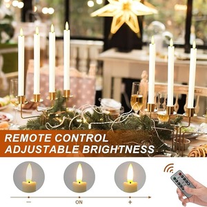 Velas <span class=keywords><strong>de</strong></span> Pilar sin Llama, con Llama Parpadeante 3D, Velas LED que Funcionan con Baterí<span class=keywords><strong>a</strong></span>, Ecológicas, con Control Remoto, Decoración para Bodas y Hogar - Product Image 4