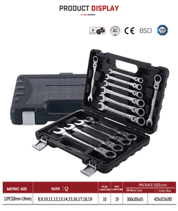 Disen ชุดประแจวงล้อ12ชิ้น, ชุดประแจรวม8-19มม. ประแจรวมเมตริก72-ฟัน CR-V เหล็ก17มม. ชุบนิกเกิลสำหรับ OEM - Product Image 3