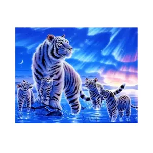 High Quality Diy Painting by Numbers Art the Tigers Paint by Numbers for Decorative Wall Painting