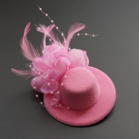 Mignon fête des enfants fleur épingle à cheveux Performance scène plume chapeau chapeaux Jazz danse cheveux accessoires
