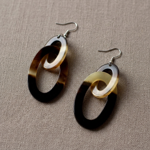 Pendientes de Cuerno de Búfalo Ovalados para Niños, Naturales, de Comercio Justo, Ecológicos, No Tóxicos, Estilo Lindo, para Bodas, Gran Venta - Product Image 2