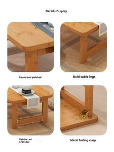 โต๊ะน้ำชาแบบพับได้วอลนัทโต๊ะญี่ปุ่นโต๊ะวางพื้นโต๊ะแบบ <span class=keywords><strong>kotatsu</strong></span> โต๊ะพับได้แบบพกพาโต๊ะกาแฟสำหรับห้องนั่งเล่น - Product Image 4