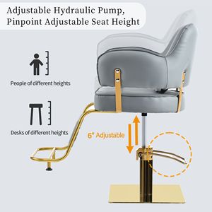 เก้าอี้ช่างตัดผมแบบปรับได้ปั๊มไฮดรอลิกหรูหรา dB เก้าอี้ตัดผมร้านเสริมสวยสำหรับโรงแรมสปาความงามวัสดุ PU - Product Image 4