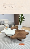 Table Basse Vintage Style Crème en Bois Massif Italien Minimaliste Créative Célébrité Internet Forme Irrégulière pour Maison