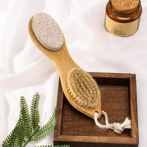 Lima de pie de bambú natural, removedor de callos, multiusos, 4 en 1, Kit de pedicura para pies con cuidado de los pies, cepillo de cerdas de jabalí, <span class=keywords><strong>piedra</strong></span> pómez - Product Image 2