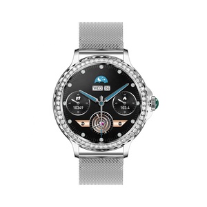 Nx19 phụ nữ thời trang kim cương-studded Đồng hồ thông minh 1.3 "IPS màn hình BT cuộc gọi thông minh đồng hồ với Silicone + Milanese thép Dây đeo đôi - Product Image 2