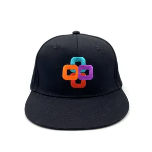 Werksverkauf kundenspezifische schwarz-farbige Kappe Stickerei Logo Baumwolle Rückenschlagverschluss kundenspezifische Hip-Hop Baseballkappe