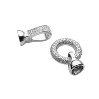 Fermoirs de bijoux en argent 925 plaqué or 14 carats avec zircon en forme de cœur, prix usine, pour colliers et bracelets DIY en perles, pour la fabrication de bijoux