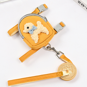 Luxury Adjustable Neoprene Nylon <b>Pet</b> <b>Harness</b> for Small Medium Dogs Solid Breathable Oxford Snack Backpack Fashion for Teddy - Product Image 5