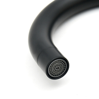 Robinet mélangeur monocommande SANIPRO noir avec cartouche céramique, rotation à 360 degrés, en acier inoxydable pour évier de cuisine