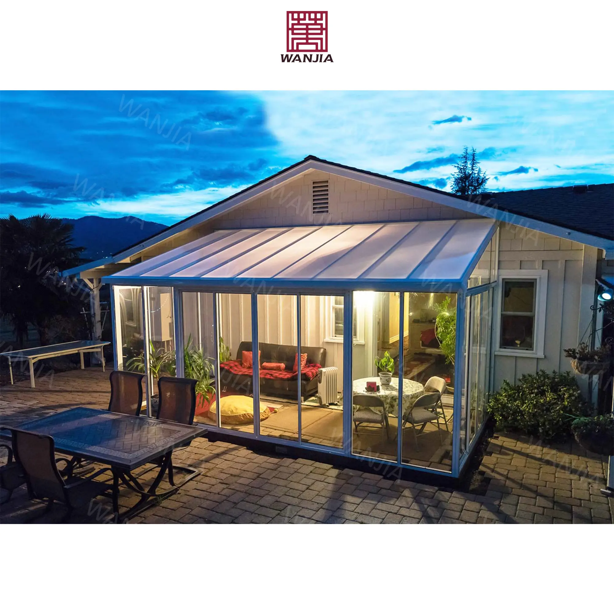 Ranking NO.1 Aluminum sunroom external glass house 4 seasons winter garden glass room