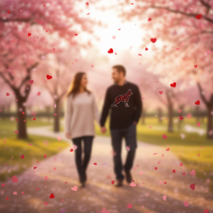 T-shirt promotionnel Saint-Valentin avec motif cœur de Berger allemand pour les amoureux - Product Image 3